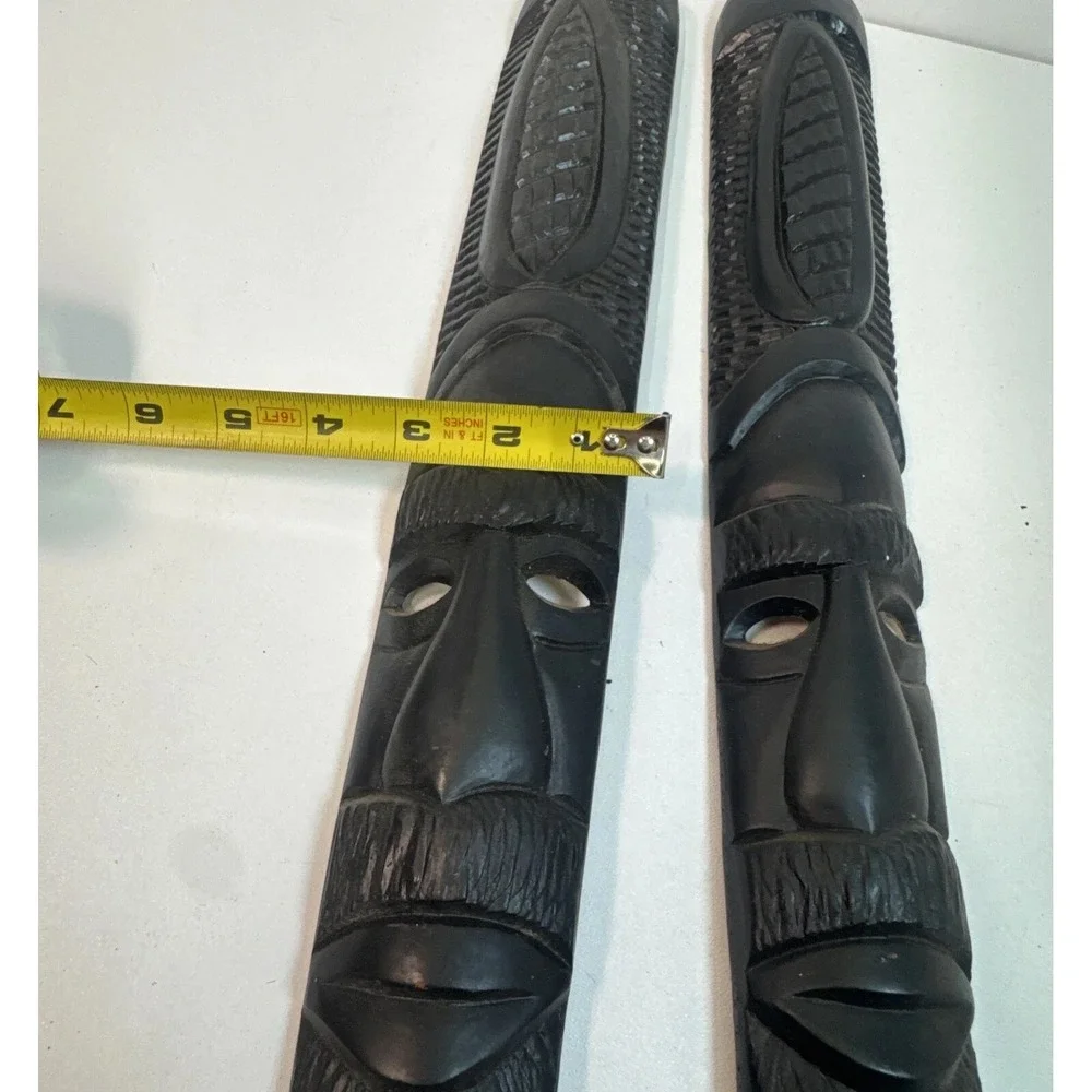 African Tribal Face Mask Hand Carved Wood/Metal Wall Hanging Mask 19